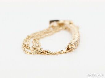 Náramok z 14ct zlata zdobený 15ks prírodnými Fancy diamantmi - 5