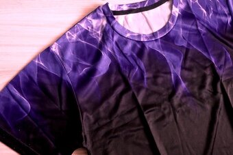 Elastické čierno fialové tričko, v. M/L/XL - 5