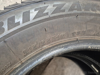 215/65 r16 zimné 2 ks BRIDGESTONE dezén 7,3 mm - 5