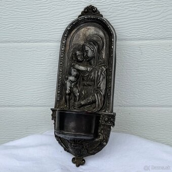 Nádherná starožitná kropenka s Pannou Marii - 5