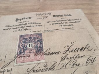 Poľovnícky lístok, Honební lístek, 1895 Rakúsko Uhorsko - 5