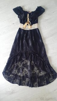 Čierno-zlaté šaty vzadu dlhé v.S/M - 5