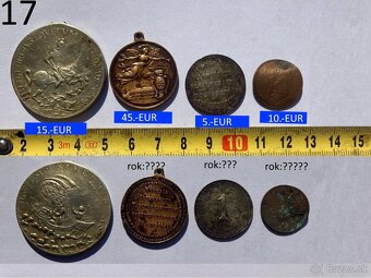 Plaketa a mince staré 1600 - 1700 - 1800 - 5
