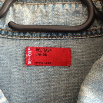Vintage Levis modrá džínsová košeľa riflová košeľa L - 5