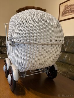 Retro kočík prútený - 5