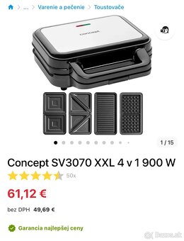 Sendvicova XXL 4 v 1 900 W Concept SV3070 - 5
