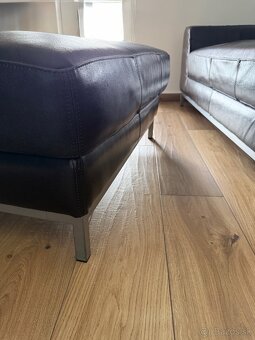 kožená sedačka s taburetkou IKEA - 5