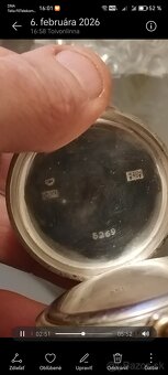 Strieborné starožitné vreckové hodinky - 5