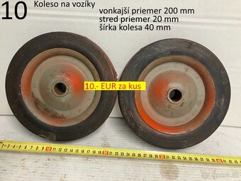 Kladky závesné a plné kolesá na vozíky - 5