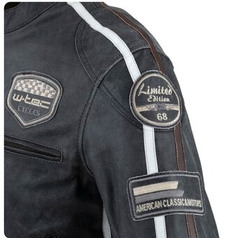 Úplne nová kožená bunda W-TEC Dark Vintage-pravá koža 2XL - 5