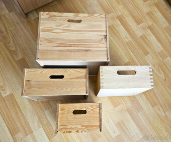pevne drevene bednicky/boxy, 4ks - 5
