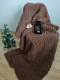 Pletená deka pre dospelých hnedá - 5