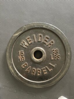 Olympijská tyč + kotúče Weider – 60 kg set - 5