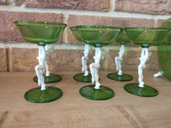 borské sklo, art deco, labute, zlatá zuzana - 5