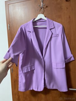 Fialový set sako + kraťasy - 5