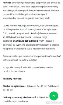 Hniezdo pre bábätko s barančekom Denalya - 5