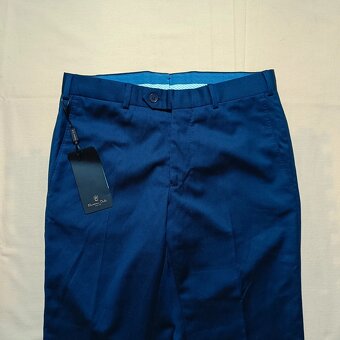 NOVÉ Massimo Dutti modré elegantné nohavice 100% vlna W30L33 - 5