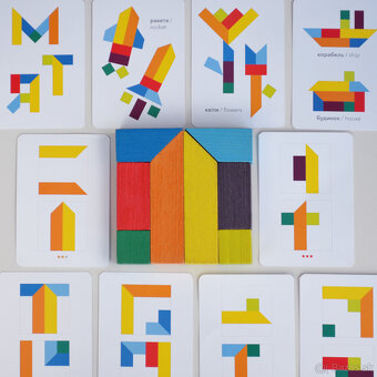 Montessori drevená hračka Tangram, nová, nerozbalená - 5
