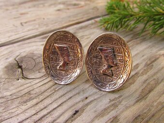 Staré strieborné manžetové gombíky Egypt, Ag 800 - 5