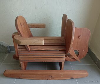 dreveny hojdaci slonik / slon s operadlom - 5