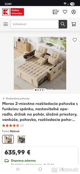 Merax 2-miestna rozkladacia pohovka gauc - 5