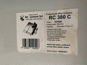 Rezačka na papier RC 380C - 5