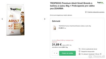 Granule pre psov Tropidog Adult pre malé plemená - 7,1Kg - 5