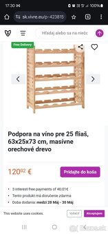 Drevený stojan na 25 fliaš vína - 5