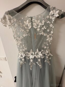 Plesové šaty bledomodré, tylové - 5