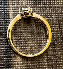Zlatý zásnubný prsteň s 0,15 ct diamantom Doklad+certifikát - 5