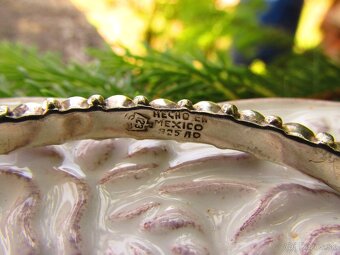 Starý mexický náramok osádzaný Tyrkysom, Ag 925 - 5