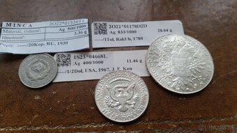 Stare strieborne mincet 3ks - 5