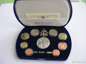 sada VATIKAN 2002 pápež Ján Pavol II.-PROOF s Ag mincou - 5