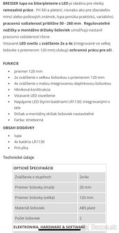 Stolná lupa s osvetlením Bresser - 2x; 4x (120 mm) - 5