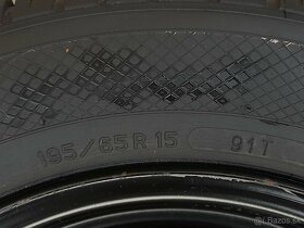 Plechový disk Peugeot,Citroen+pneu 195/65R15,6Jx15 ET-27 - 5