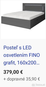 Posteľ s LED osvetlením FINO - 5