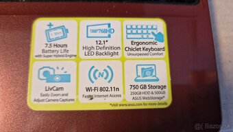 Predám zachovalý 12" notebook Asus EeePC - 5