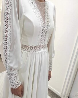 Predám svadobné šaty veľ. S - 166cm/53kg - 5