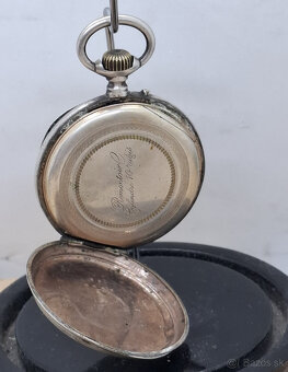 Predám funkčné starožitné vreckové hodinky Remontoir cylindr - 5
