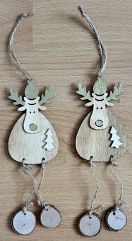 Vianočné drevené ozdoby: 1 ks / 1,30 € - 5