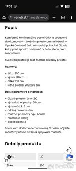 Šedá posteľ 200x200 - 5