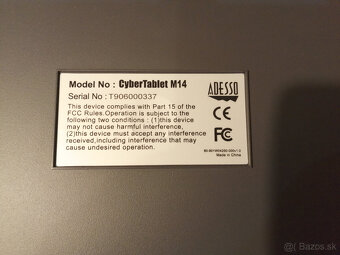Predám grafický tablet Adesso Cyber tablet M14 - 5