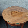 dreveny konferencny stolik so sklom.malovany obraz macky - 5