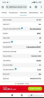 Rádio stavebné Milwaukee M18 - 5