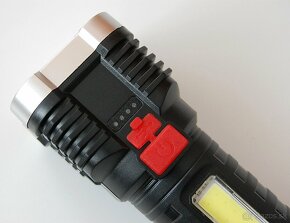 LED Baterka 5x LED + COB LED, 4 režimy, mico USB nabíjanie - 5