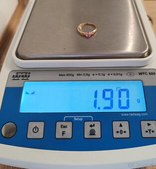 583/1000 zlatý prsteň, punc Rusko 1,90g - 5