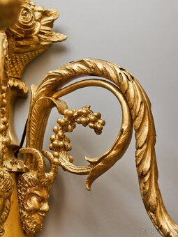 Luxusné nástenné lampy neoklasicistické – pozlátený bronz - 5
