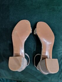 Luxusne svadobne trblietave zlate sandale s kamienkami 37 - 5