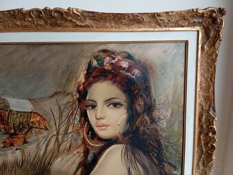 Nádherný obrovský obraz signovaný Barcellini 97x77 - 5