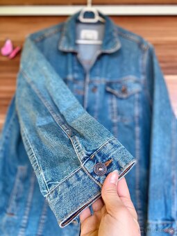 Džínsová dlhšia bunda, pull & bear, M-L, - 5